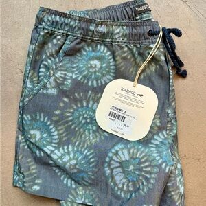 NWT - Toad&Co Boundless Short Navy Tie Dye (Green and Blue Patterned) Shorts